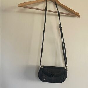 Brighton Black Crossbody Bag with Floral Accent